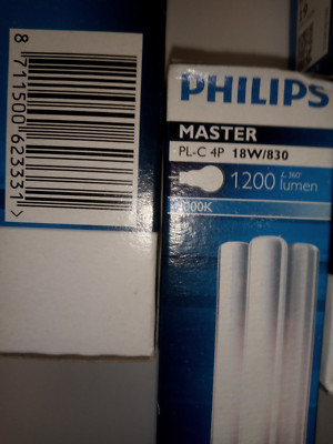 1x Philips PL-C 18W/830 4P Energiesparlampe Warmweiß 3000K G24q-2 neu in OVP !