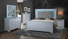Bellamy  Contemporary King Bedroom Set total 6 piece Choice of two Colors