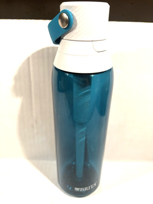Brita Premium Blue Filtering Water Bottle 26 OZ White Sea Glass Color Handle