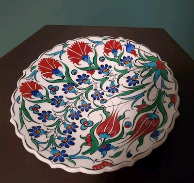 Unique Armenian Hand Painted Pottery Wall Plate 7 Inches