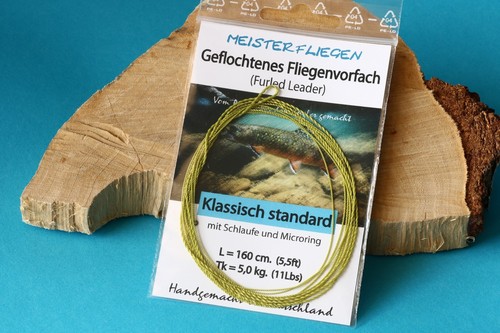 Geflochtenes Fliegenvorfach knotenlos mit Schlaufe & Ring Fliegenfischen Leader - Picture 16 of 21