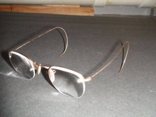 Gafas antiguas sin montura bifocales llenas de oro de 12 quilates con estuche - Imagen 2 de 15