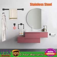 20 Pcs Bathroom Wall Mounted Hardware Accessories Set Towel Bar Set Black