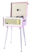 Arkrocket 3-Speed Bluetooth Record Player w/Removable Legs - Pink/White