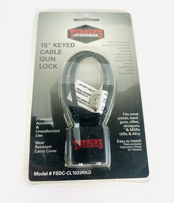 Turner's -Firearm Safety Cable Lock Keyed ( 15'' Gun Cable Lock Black)