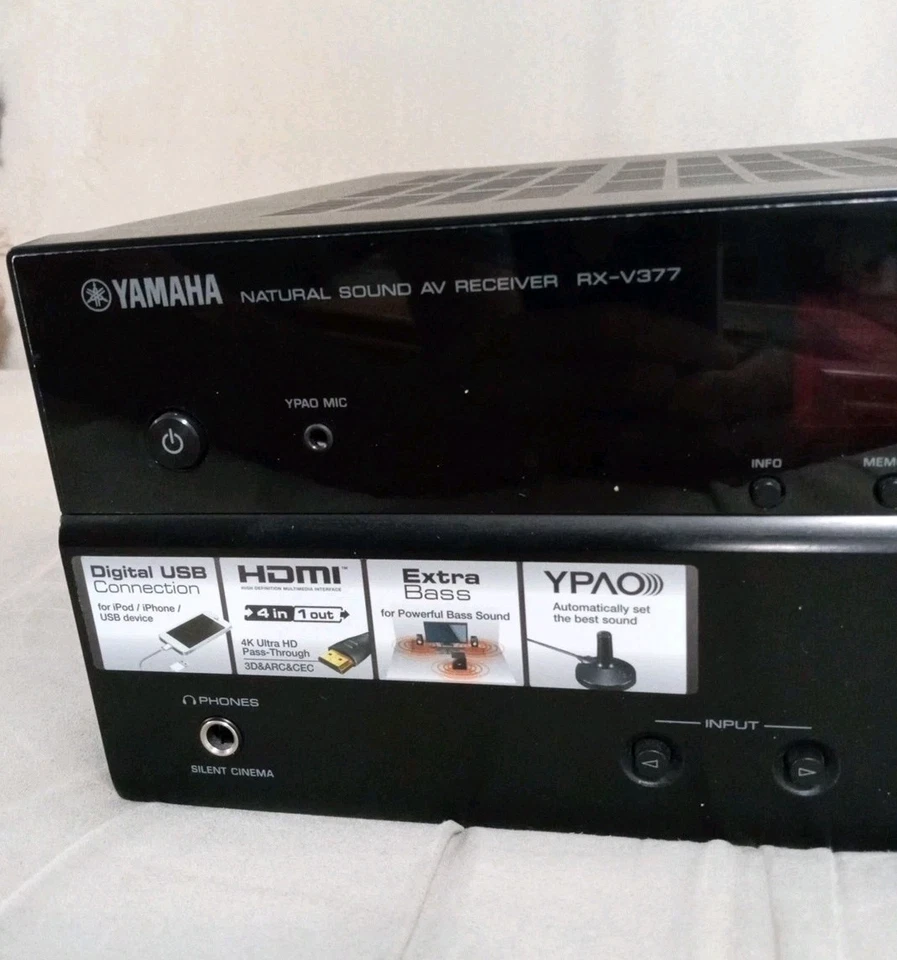 Yamaha RX-V377 5.1 Channel Natural Sound HDMI AV Stereo Receiver Cinema Theater - Image 2 of 4