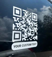 Custom QR Code Decal - Business or Social Media Custom QR Code Vinyl Decal