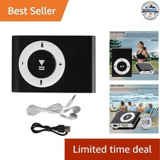 Mini MP3 Player 8GB Portable Music Clip Black Digital Music Media Player