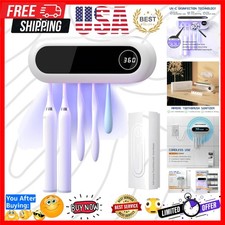 Toothbrush Holder, 5 Toothbrush Slots  Timer Function, Cordless Wall Mounted...