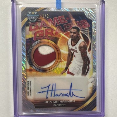 1 of 2 Bowman Best 2025/2026 Davion Hannah Alabama Patch Nike Swoosh Auto /2!  