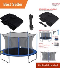 Trampoline Safety Net Round 12Ft Breathable Weather-Resistant For 6 Poles