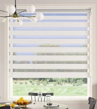 Custom Blackout Zebra Roller Window shades cordless white - 73x72