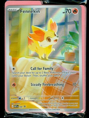 Pokemon FENNEKIN MEP 080- Chaos Rising -  ILLUSTRATION RARE PROMO - Sealed
