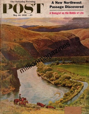 1958 Saturday Evening Post May 10 - Fly fishing; Phi Kappa Sigma; John Wayne