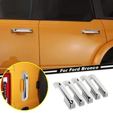 For Ford Bronco 2021-2024 ABS Chrome Door Handle + Tailgate Handle Cover Trim 5P