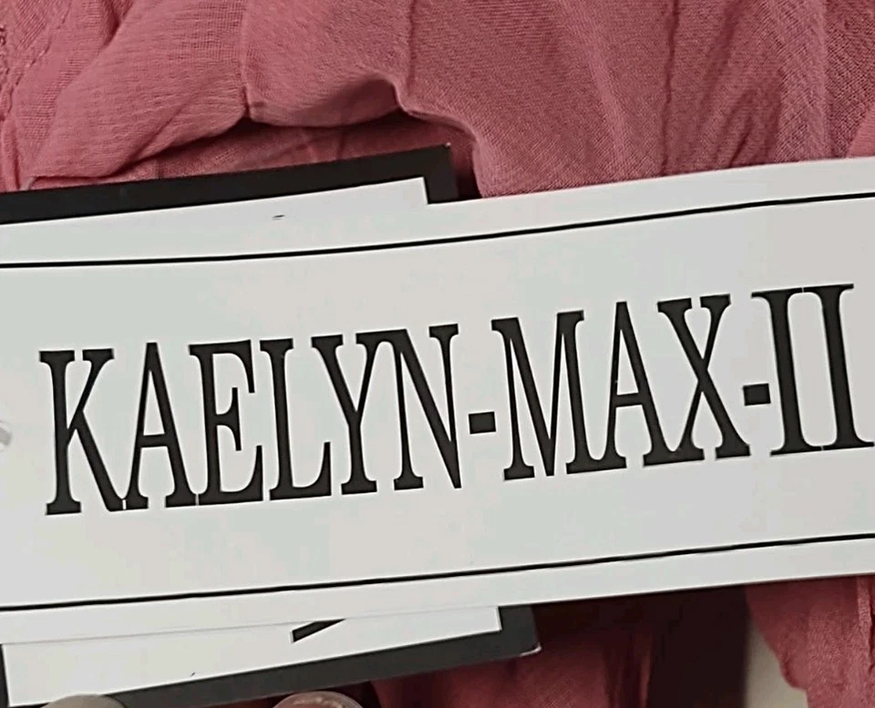 NUEVO CON ETIQUETAS Kaelyn-Max-II Para Mujer 2X Recortes de Encaje Arrugado Rosa Manga Flutter Foto 4 de 4