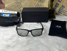 OAKLEY Style Holbrook Sunglasses Black Frame Silver Lens Polarized UV400 NEW