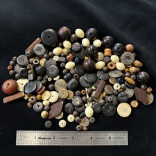 Wood Bead Lot 113g Mixed Natural Brown Tribal Boho Craft Jewelry Making