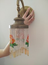 Applique Murale Vintage Laiton Et Perles Multicolores Boho Chic