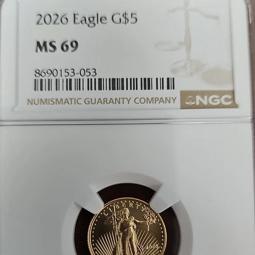 U.S. Mint Gold Eagle 2026 $5 1/10 oz NGC MS69 Coin 8690153-053