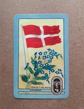 1 x Vintage Coles Swap Card Series 1 - 1956 Olympics Large Flags Denmark