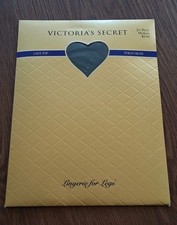 Vintage Victoria's Secret Lace Top Thigh Highs, Jet Black Medium