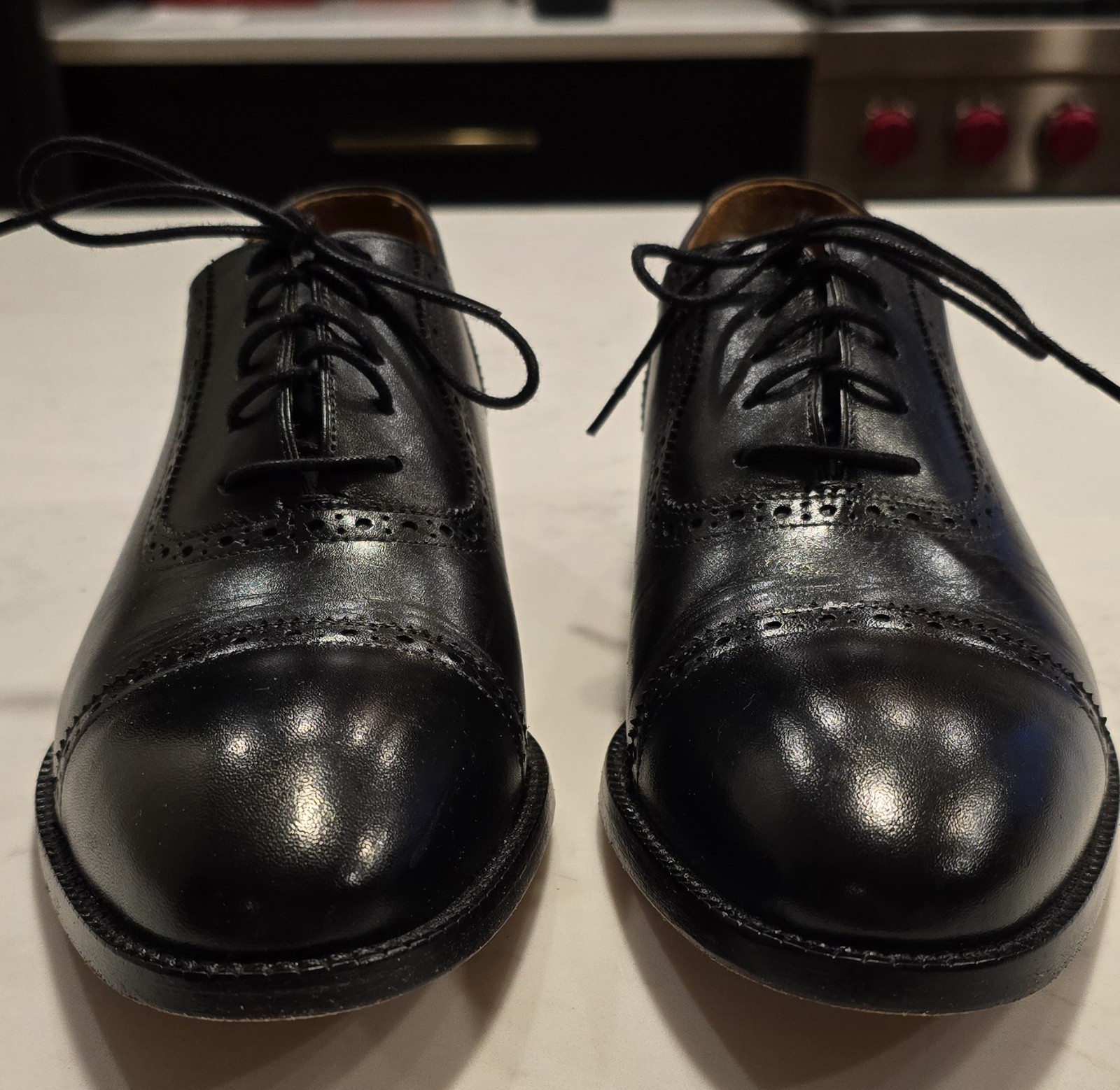 Beckett Simonon Durant Black Mens Brogue Oxfords Size 9.5 US