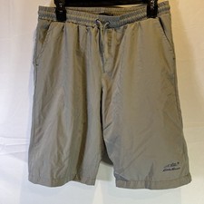 Eddie Bauer Gray Swim Shorts Boys XL 18/20 Trunks Pockets Drawstring Mesh Lined