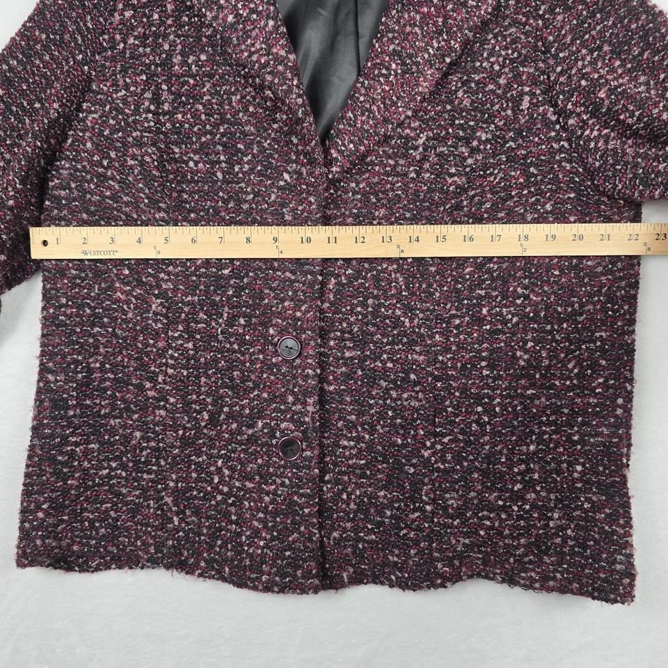Dress Barn Jacket Women's Size 18/20 Made in USA Black White Red Nubby Tweed - Изображение 3 из 4