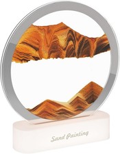 Moving Sand Art with Light 7 Color/Touch Control ,3D Glass Quicksand Painting Be
