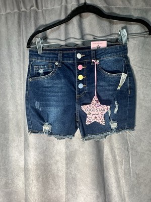 GOGO STAR Girls Jean Shorts Medium Dark Size 14