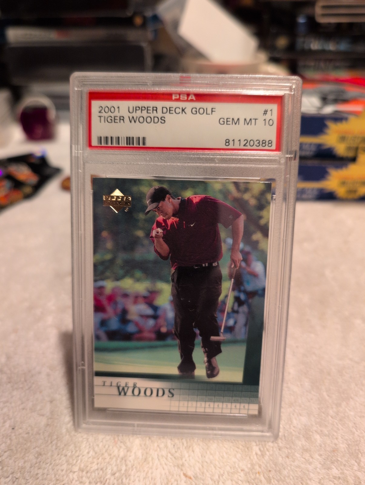 2001 Upper Deck Golf Tiger Woods #1 Rookie Card PSA 10 Gem Mint HOF