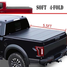 5.5ft Soft Tonneau Cover 4-fold For 2015-2023 Ford F150 F-150 Truck Bed Cover