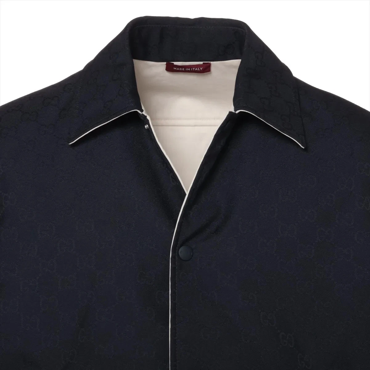 Gucci GG Giacca Cotone e Poliestere 44 Uomo Navy x Bianco 787211 Reversibile