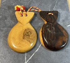 Vintage Wooden Spanish Flamenco Dancing Castanets Music Instrument  s Souvenir