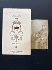 WWI 1918–1919 British Soldier Soldier Photo Christmas Card Mons Belgium Cypher