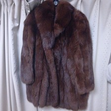 Saga Fox Gold Tag Long Sleeve Overcoat Brown Fur Women's From Japan