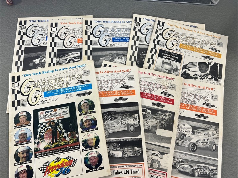Vintage 1997 Grandview Groove Speedway (PA) Official Souveinir Program Lot Of 9