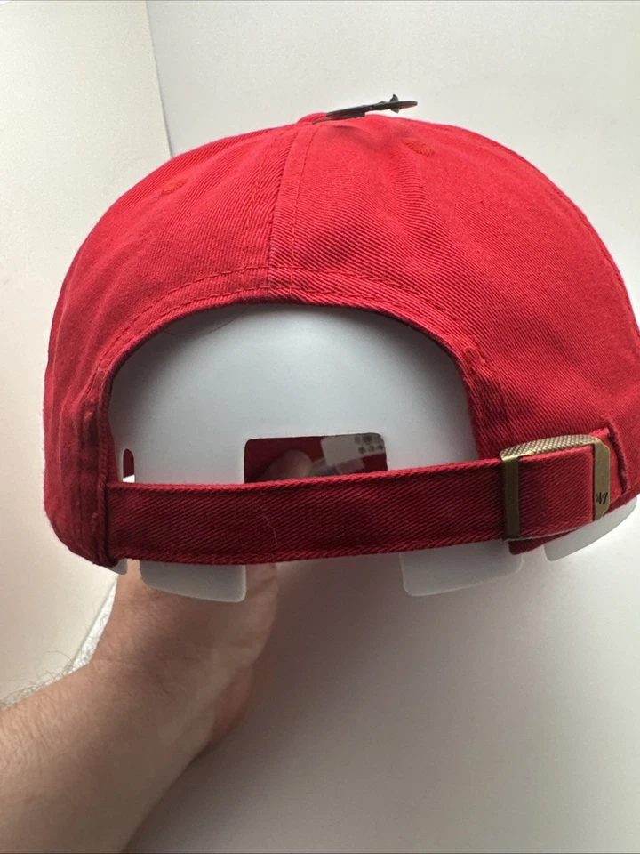 Boné chapéu de limpeza vermelho ajustável marca Ohio State Buckeyes Multi Champions 47 - Imagem 3 de 4