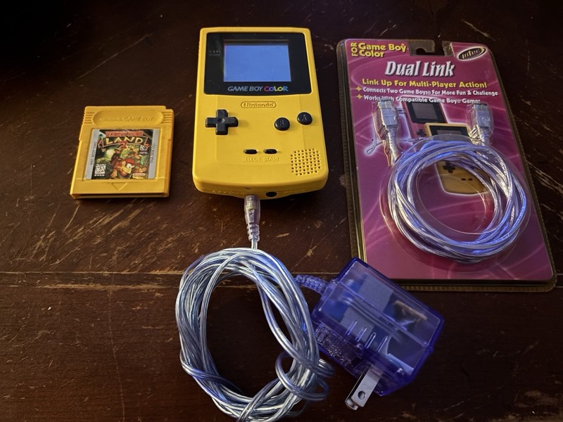 Dandelion Gameboy Color! Nintendo + Dual Link + Power Cable + Donkey Kong Land 2