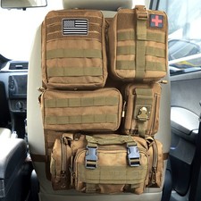 Universal Tactical Car Seat Back Organizer Bag Tactical Molle Vehicle Organiz...