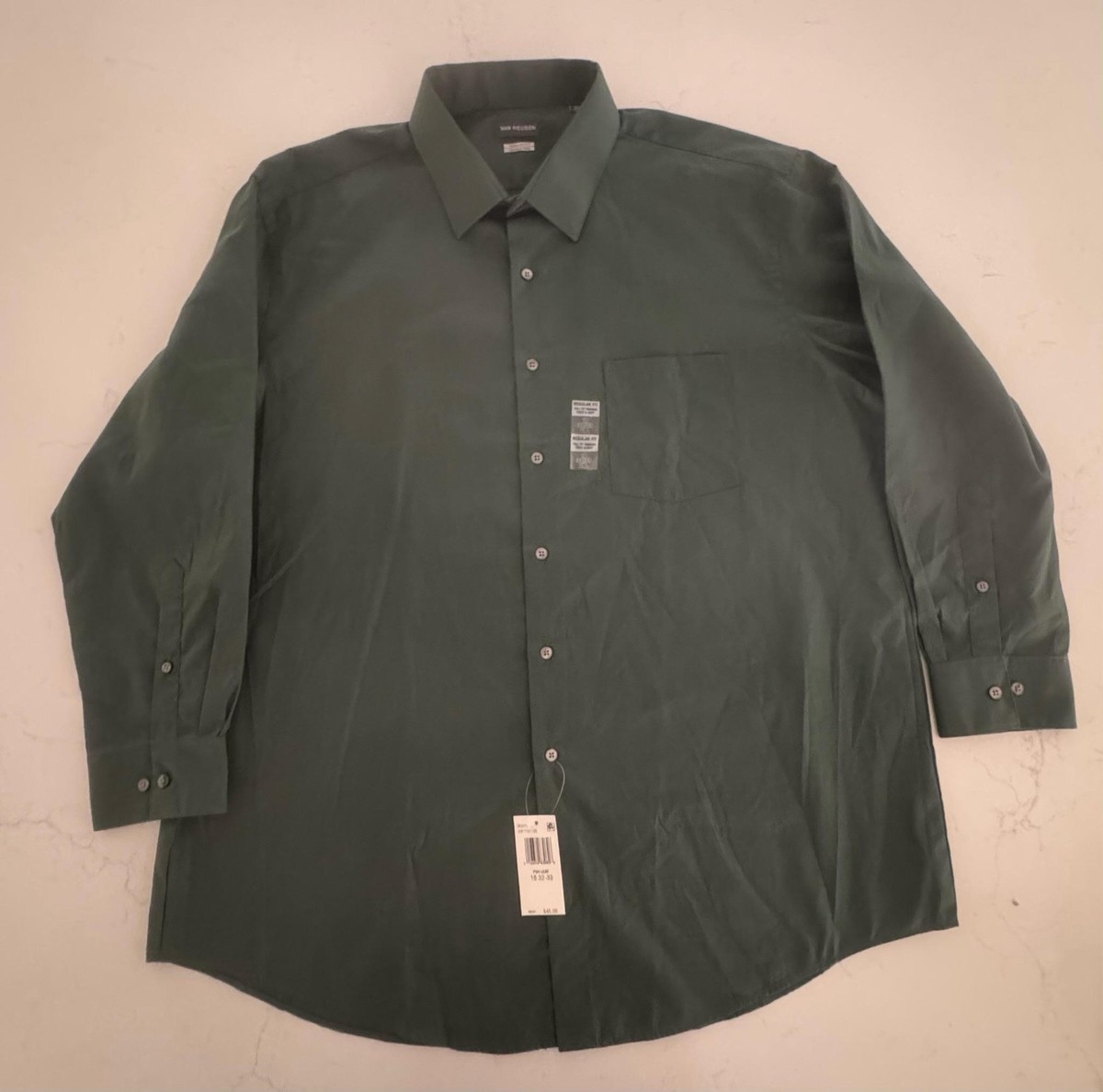 slim fit dress slacks Van Heusen Teal Self Stripe Fitted Long Sleeve Shirt – Bradford Trading  Limited main image 0
