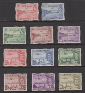 1938-1941 Papua New Guinea Sc#  C5-C9 & C10-C15 M-LH Cat $86.25