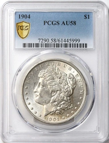 1904 $1 Morgan Silver Dollar PCGS AU58 - Nice Luster / Better Date Coin