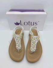 Lotus Daisy White Ladies T-bar Sandals UK Size 7 - EU 40 Womens Beach Ladies 