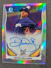🌟 2014 Bowman Chrome Devin Williams 1st RC SILVER Refractor #/500 AUTO YANKEES