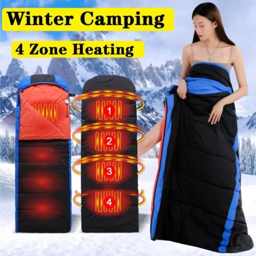 Winter Electric Heating Sleeping Bag Blanket USB Heating Warm Camping Waterproof - Picture 1 of 7