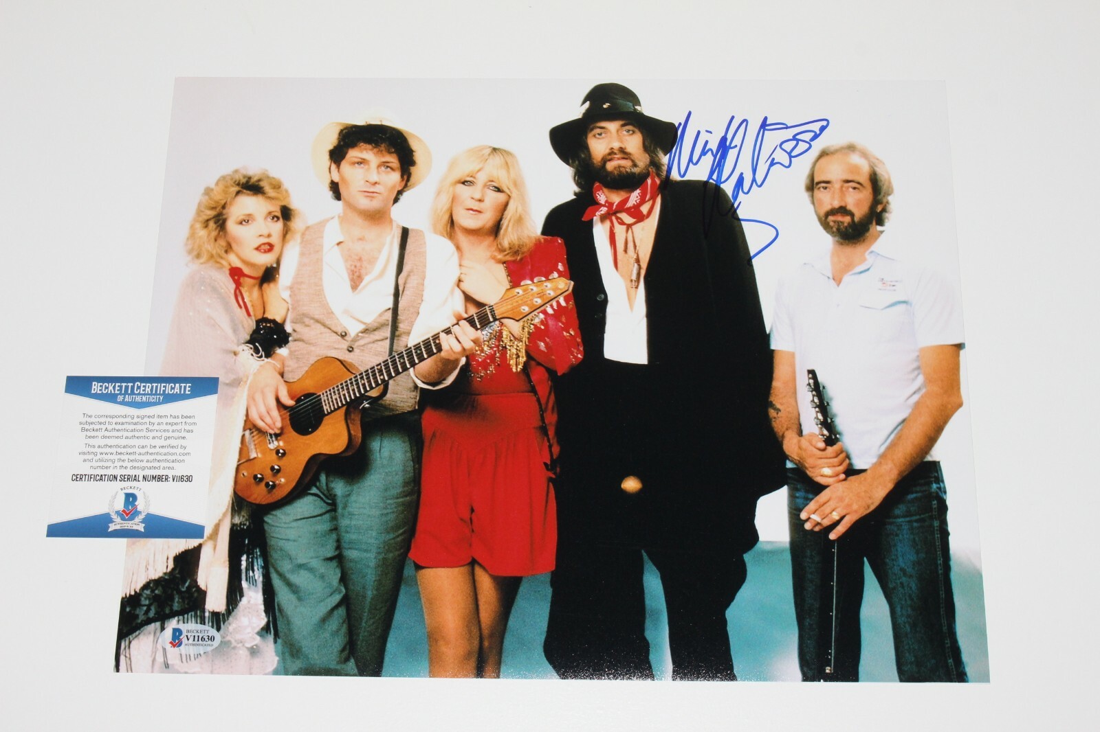 FLEETWOOD MAC DRUMMER MICK FLEETWOOD SIGNED 11x14 PHOTO BECKETT COA RUMOURS BAS 