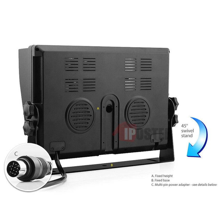 9" Quad Monitor Split Screen 4ch Video in 12-36v For Truck Trailer Caravan RV - Image 4 of 4