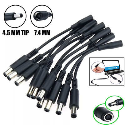 #ad 10pcs Power Charger Converter Adapter Cable For DELL small Tips 7.4mm To 4.5mm $11.35